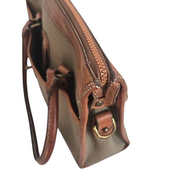 AS IS/FAIR/PROJECT BAG Vintage Dooney & Bourke All Weather Leather Satchel Brown - Picture 15 of 16